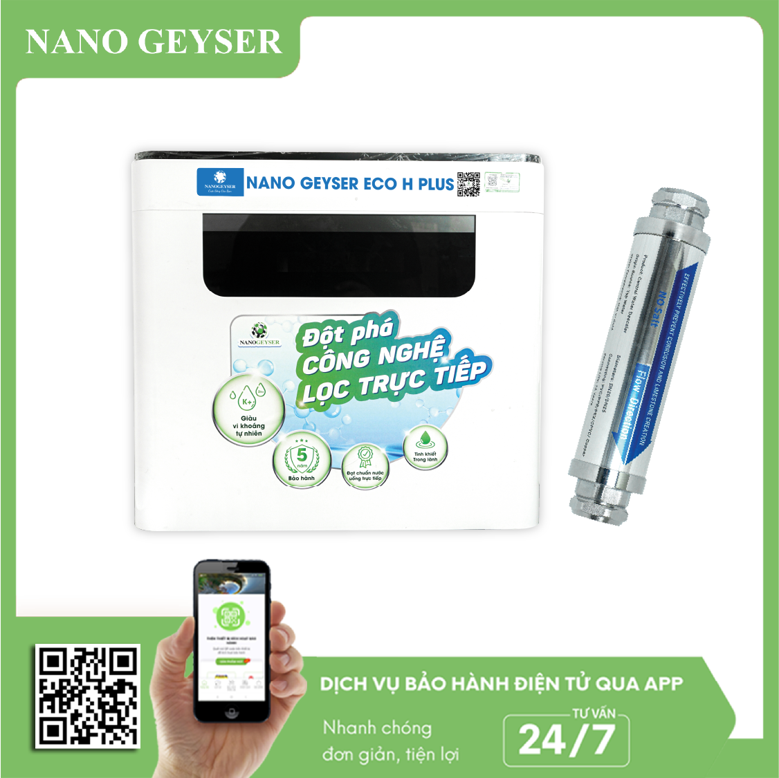 Máy lọc nước Nano Geyser Eco H Plus