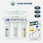 Máy lọc nước Nano Geyser Eco Max 7 cấp không điện, không nước thải tăng cường diệt khuẩn và loại bỏ nước cứng