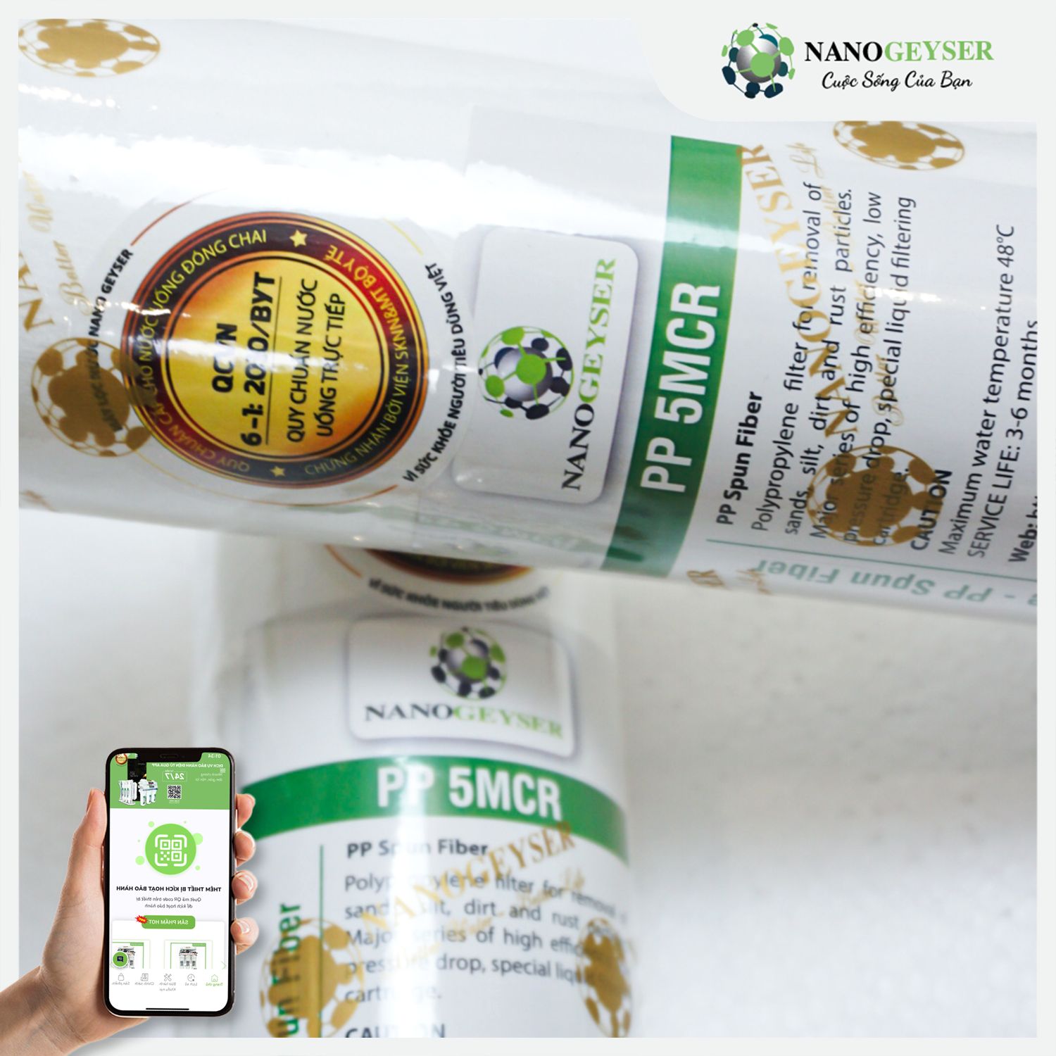 Lõi PP 5 Micro Nano Geyser