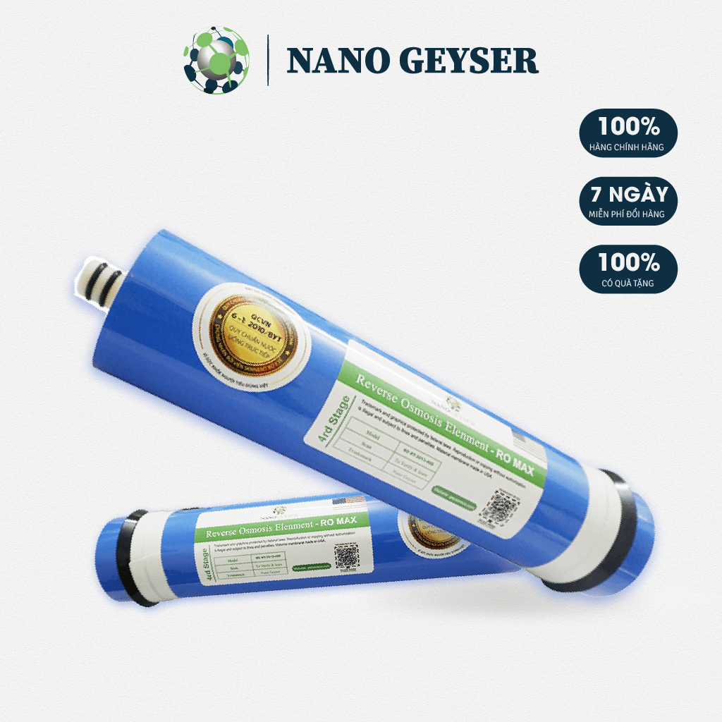 Màng RO 400G Nano Geyser Công suất lọc lên tới 80L/H
