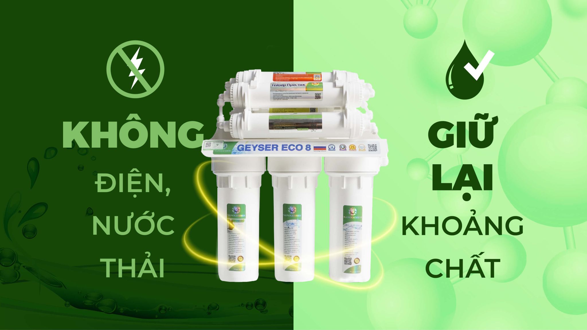 Tại sao máy lọc nước Nano Geyser không dùng điện?