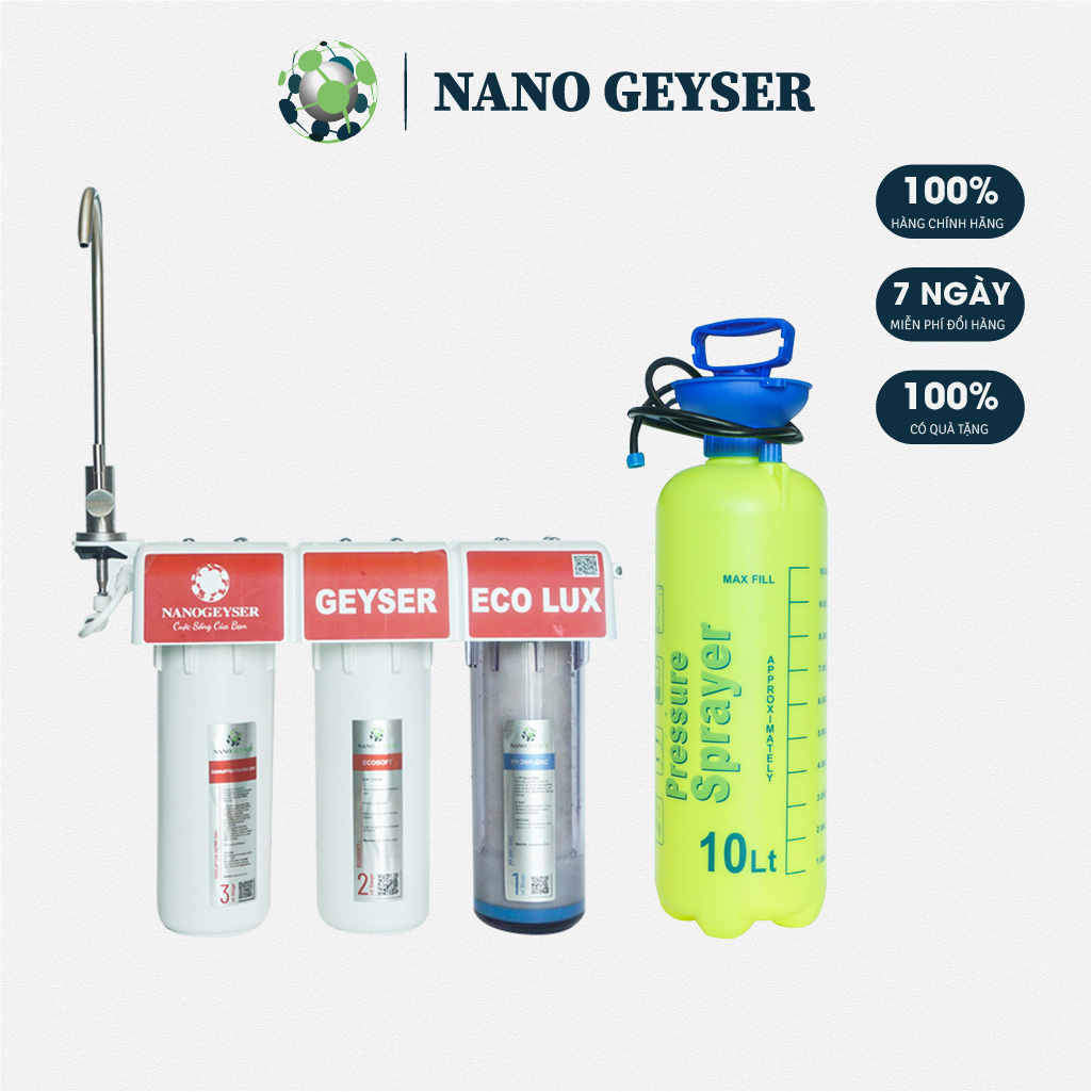 Máy lọc nước Nano Geyser Ion Eco Lux Flood - Hỗ trợ vùng lũ lụt